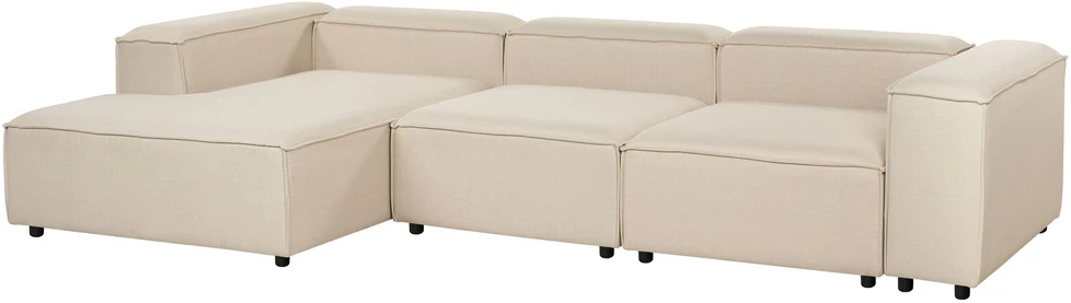 Beliani Modulinė kampinė sofa 4 asmenims ARDAL, smėlio spalvos, dešininė