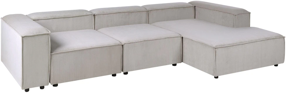 Beliani Modulinė kampinė sofa 4 asmenims ARDAL, velvetinė, smėlio ir pilkos spalvos, kairinė