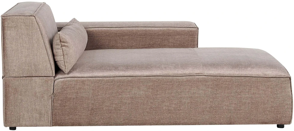 Beliani Modulinė kampinė sofa 4 asmenims HELLNAR su otomana, šviesiai ruda, kairinė