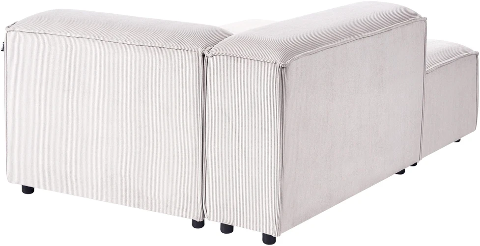 Beliani Modulinė kampinė sofa 4 asmenims ARDAL dešininė, kreminės baltos spalvos, velvetas