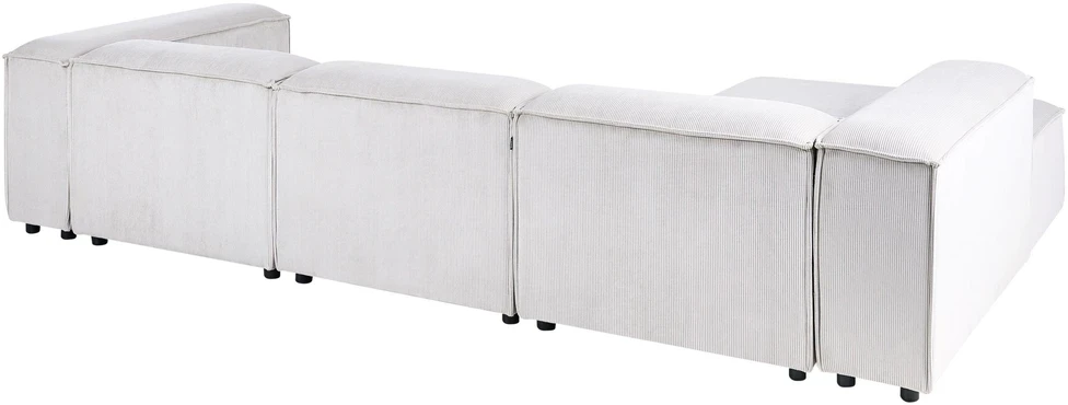 Beliani Modulinė kampinė sofa 4 asmenims ARDAL dešininė, kreminės baltos spalvos, velvetas