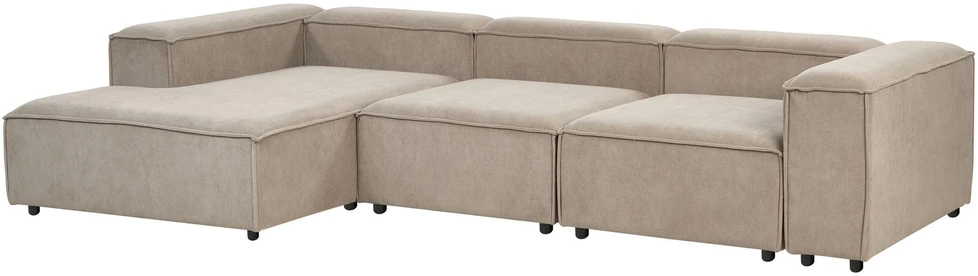 Beliani Modulinė kampinė sofa 4 asmenims ARDAL dešininė, šviesiai ruda, velvetas