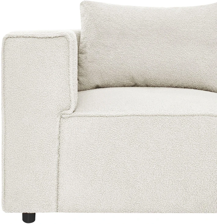 Beliani Modulinė kampinė sofa 4 asmenims AXEBO Kairinė, balta, Boucle audinys