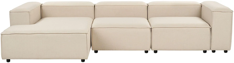 Beliani Modulinė kampinė sofa 4 asmenims ARDAL, smėlio spalvos, dešininė