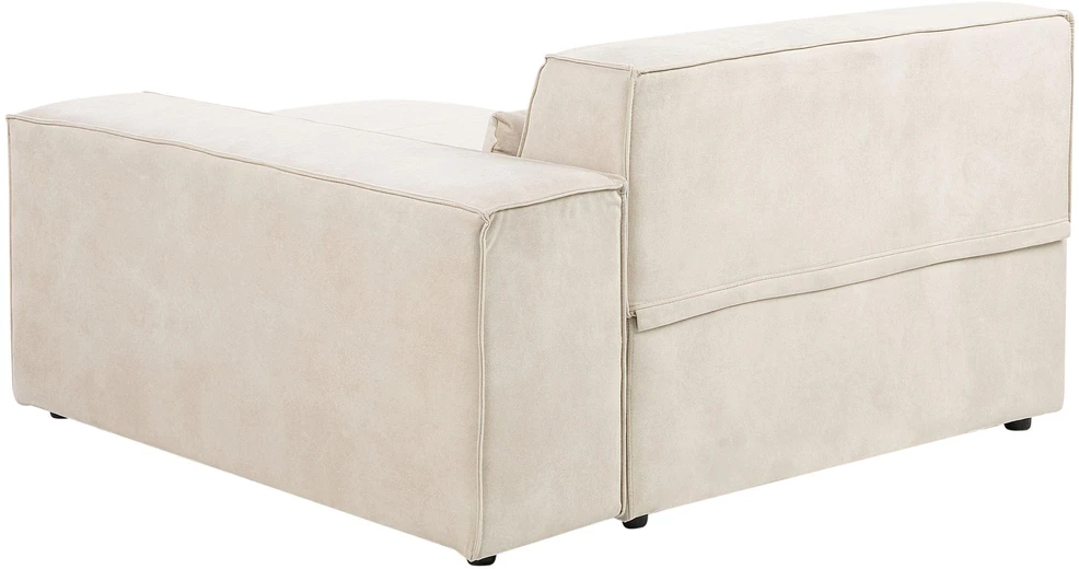 Beliani Modulinė kampinė sofa 4 asmenims HELLNAR, veliūras, šviesiai smėlio spalvos, kairinė