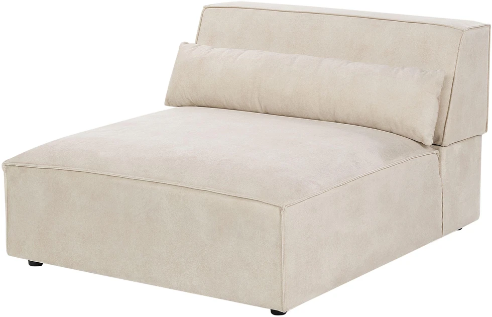 Beliani Modulinė kampinė sofa 4 asmenims HELLNAR, veliūras, šviesiai smėlio spalvos, kairinė