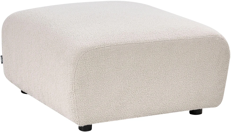 Beliani Modulinė kampinė sofa 5 asmenims „KIVVIK“ su pufu, „Bouclé“, balkšva, kairinė
