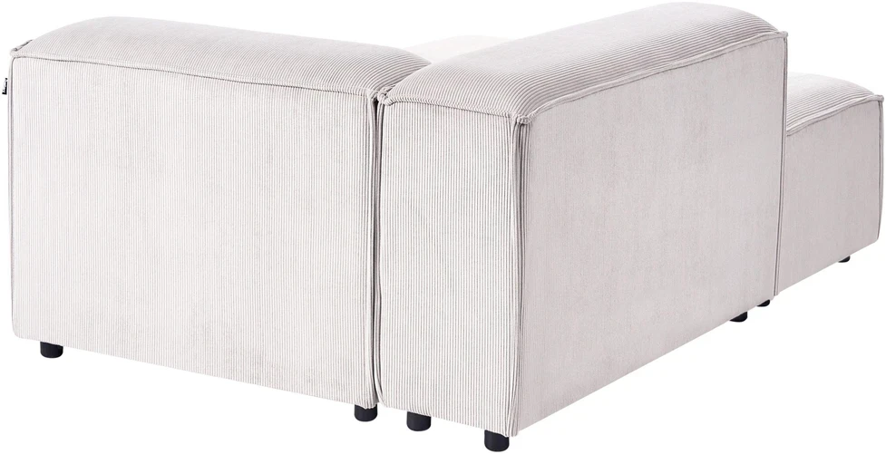 Beliani Modulinė kampinė sofa 5 asmenims ARDAL kairinė, kreminės spalvos velvetinė