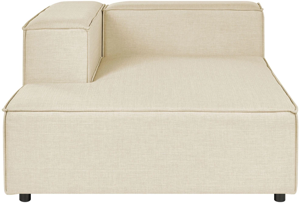 Beliani Modulinė kampinė sofa APRICA, sintetinis linas, smėlio spalvos, dešininė