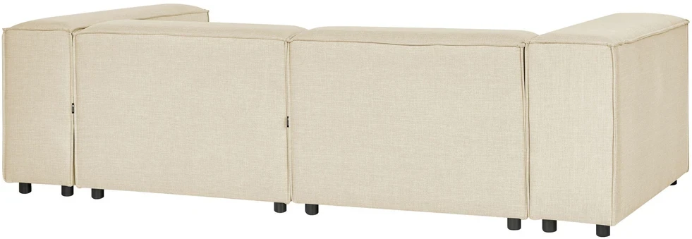 Beliani Modulinė kampinė sofa APRICA, sintetinis linas, smėlio spalvos, dešininė