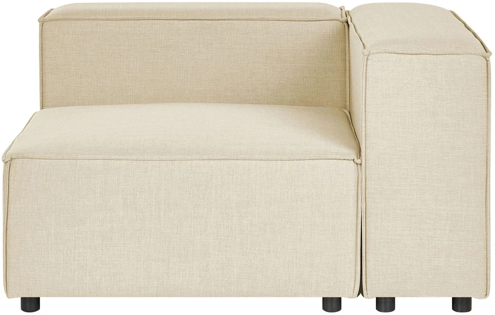 Beliani Modulinė kampinė sofa APRICA, sintetinis linas, smėlio spalvos, dešininė