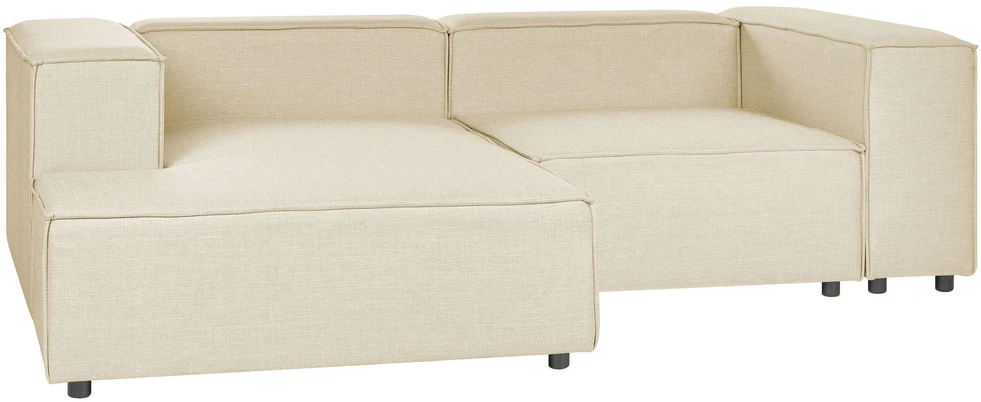 Beliani Modulinė kampinė sofa APRICA, sintetinis linas, smėlio spalvos, dešininė