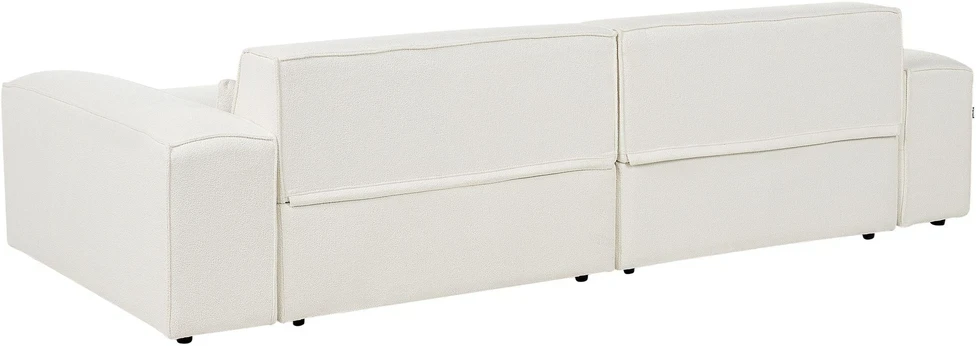 Beliani Modulinė kampinė sofa HELLNAR, 3 vietų, kairinė, kreminė balta, Boucle