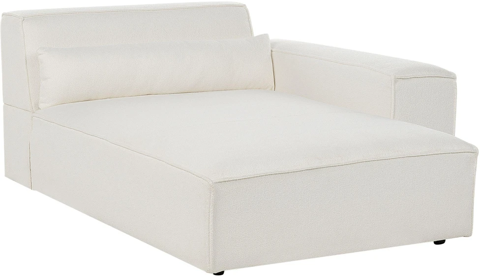 Beliani Modulinė kampinė sofa HELLNAR, 3 vietų, kairinė, kreminė balta, Boucle