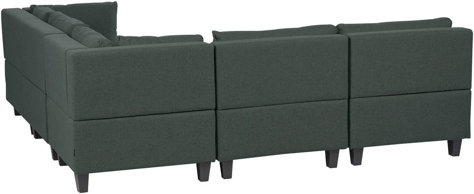 Beliani Modulinė kampinė sofa UNSTAD, 5 vietų, kairinė, tamsiai žalia