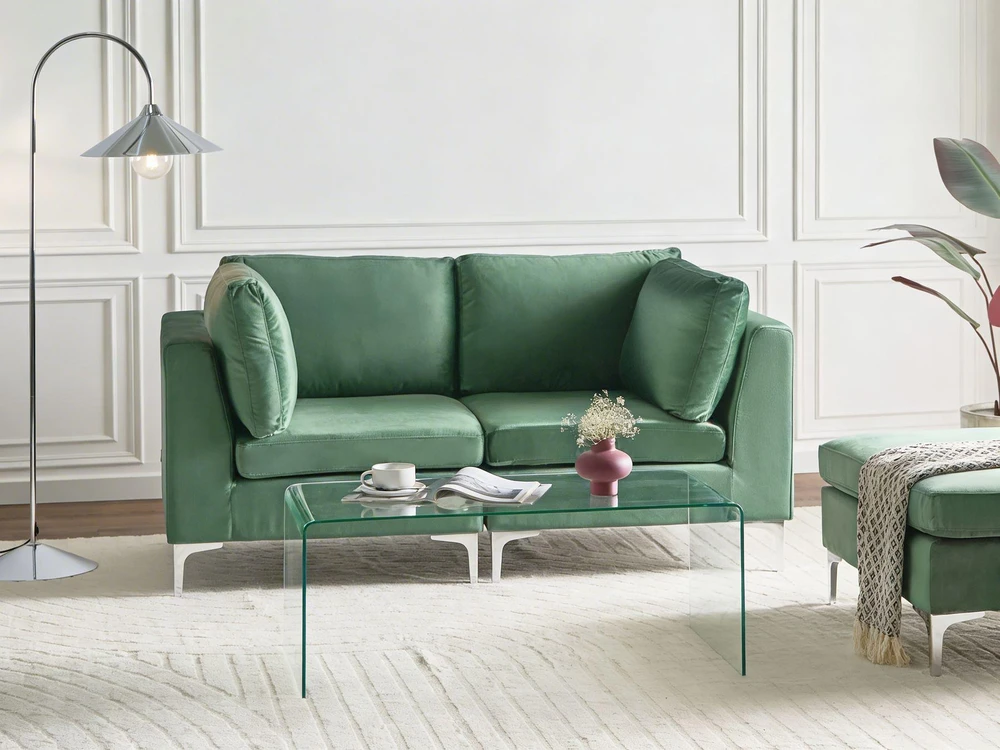 Beliani Modulinė sofa 2 asmenims EVJA žalias veliūras