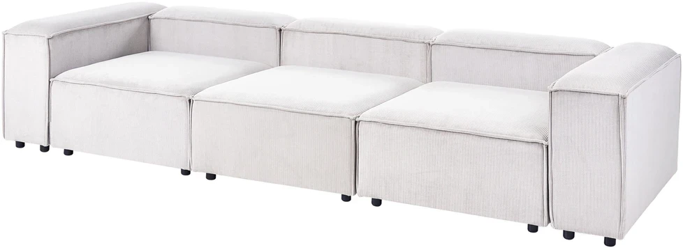 Beliani Modulinė sofa 3 asmenims ARDAL, kreminė balta, velvetas