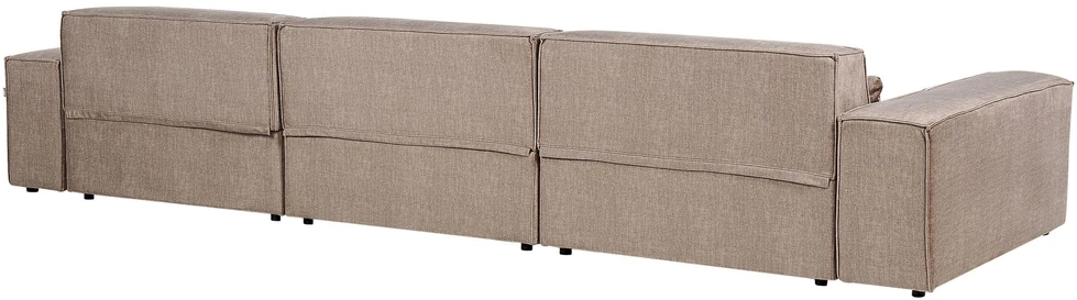 Beliani Modulinė sofa 3 asmenims HELLNAR su pufu, šviesiai ruda