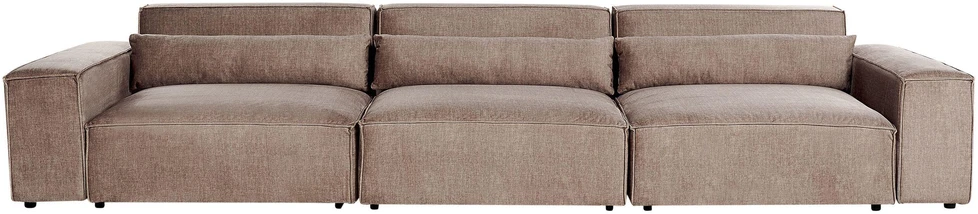 Beliani Modulinė sofa 3 asmenims HELLNAR su pufu, šviesiai ruda
