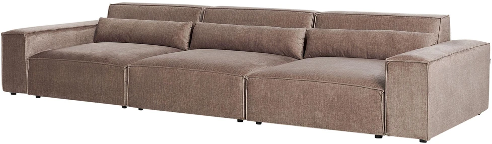 Beliani Modulinė sofa 3 asmenims HELLNAR su pufu, šviesiai ruda