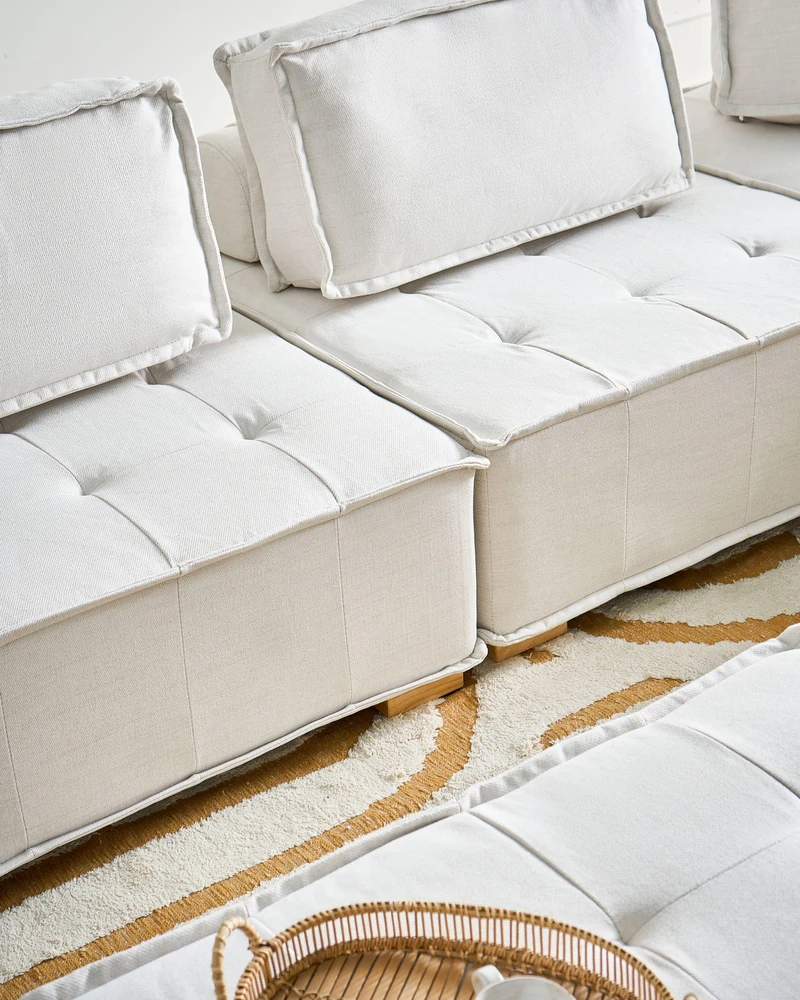 Beliani Modulinė sofa 3 asmenims TIBRO, sulaužyta balta