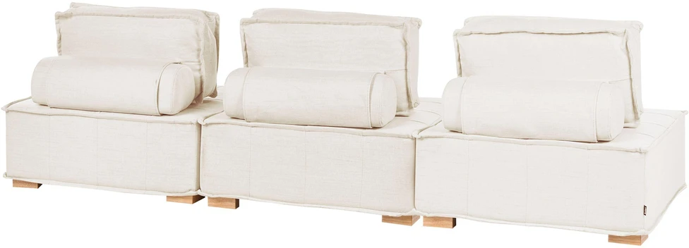 Beliani Modulinė sofa 3 asmenims TIBRO, sulaužyta balta