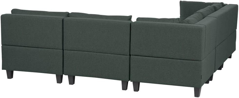 Beliani Modulinė sofa 5 asmenims UNSTAD dešininė, tamsiai žalia