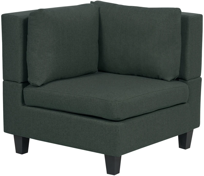 Beliani Modulinė sofa 5 asmenims UNSTAD dešininė, tamsiai žalia