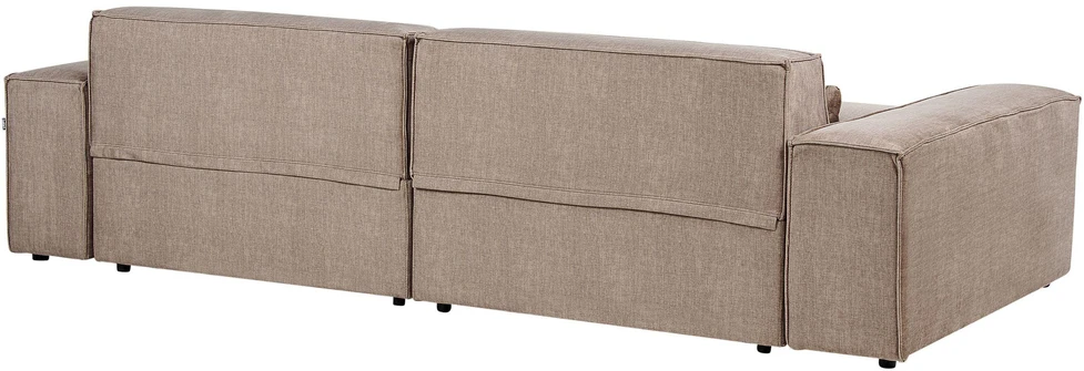 Beliani Modulinė sofa dviem asmenims HELLNAR su otomane, šviesiai ruda