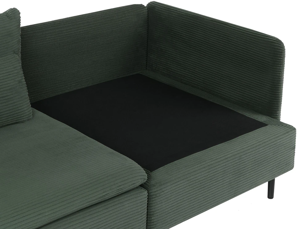 Beliani Modulinė sofa EGERIS, velvetas, tamsiai žalia, dešininė