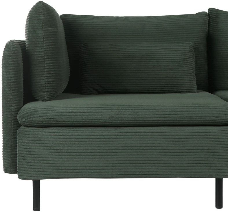 Beliani Modulinė sofa EGERIS, velvetas, tamsiai žalia, kairinė