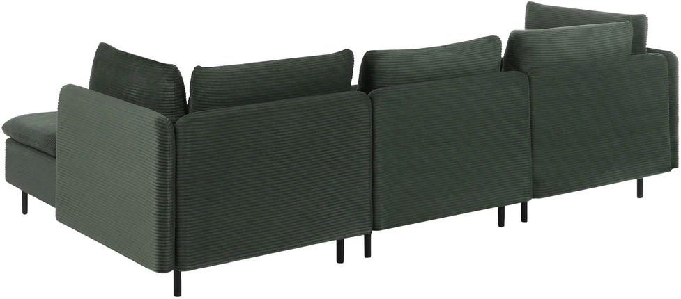 Beliani Modulinė sofa EGERIS, velvetas, tamsiai žalia, kairinė