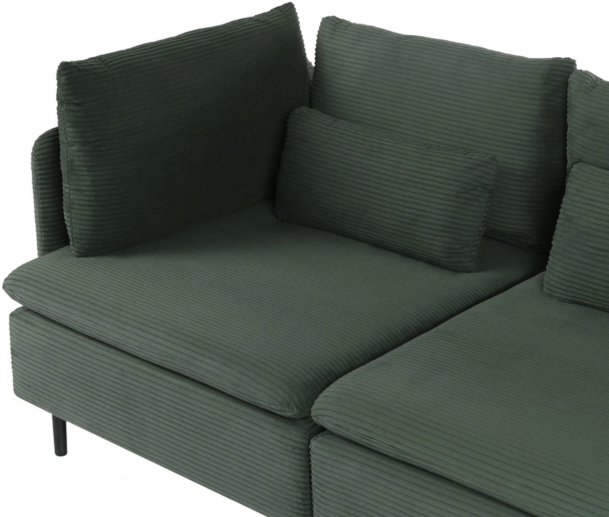 Beliani Modulinė sofa EGERIS, velvetas, tamsiai žalia, kairinė