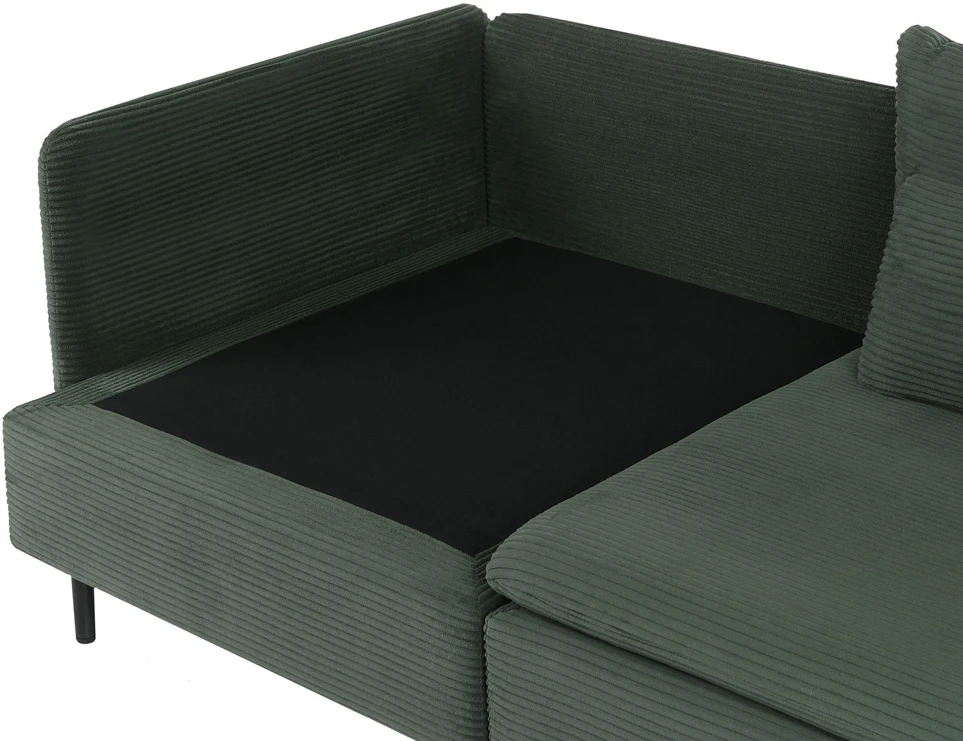 Beliani Modulinė sofa EGERIS, velvetas, tamsiai žalia, kairinė