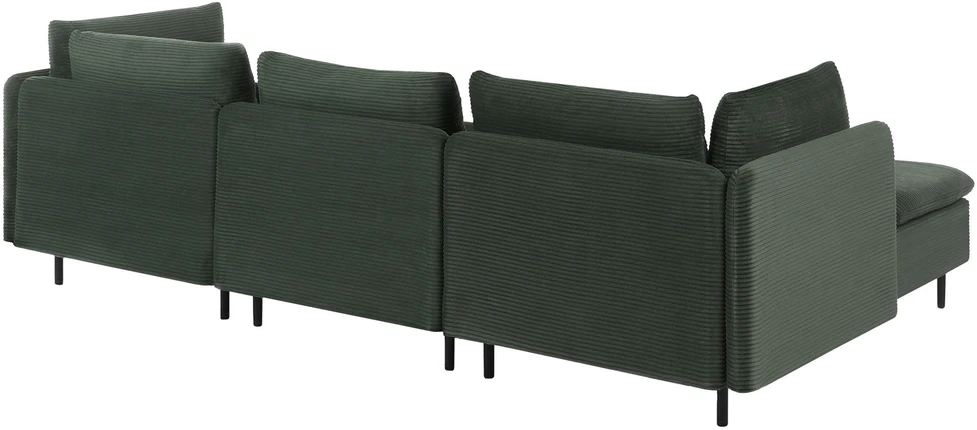 Beliani Modulinė sofa EGERIS, velvetas, tamsiai žalia, dešininė