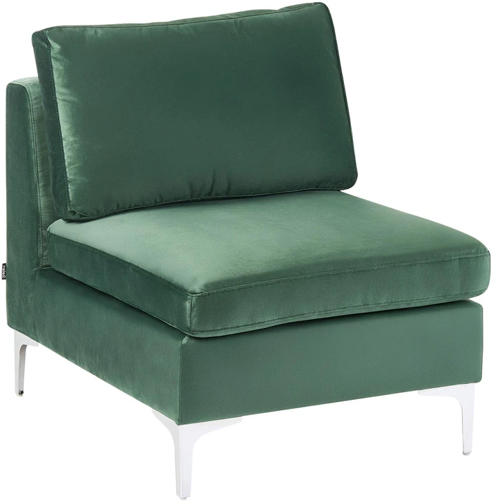 Beliani Modulinė sofa EVJA 4 asmenims, kairinė, žalia, veliūras