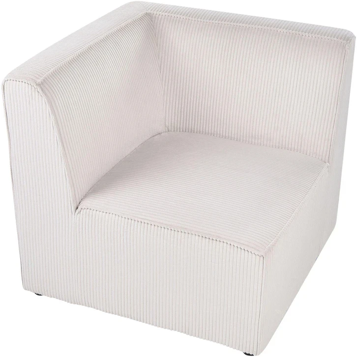Beliani Modulinė sofa kampinė 4 asmenims LEMVIG dešininė, smėlio spalvos velvetas