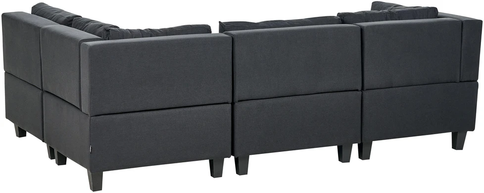 Beliani Modulinė sofa UNSTAD 4 asmenims, kairinė, juoda