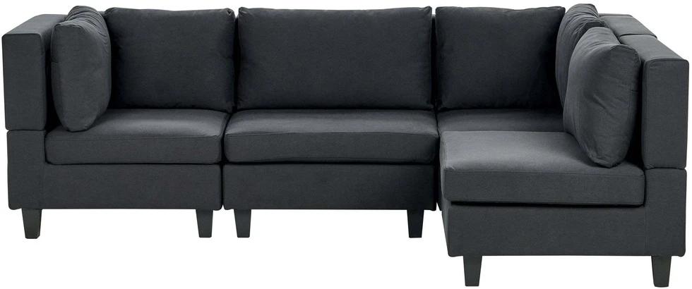 Beliani Modulinė sofa UNSTAD 4 asmenims, kairinė, juoda