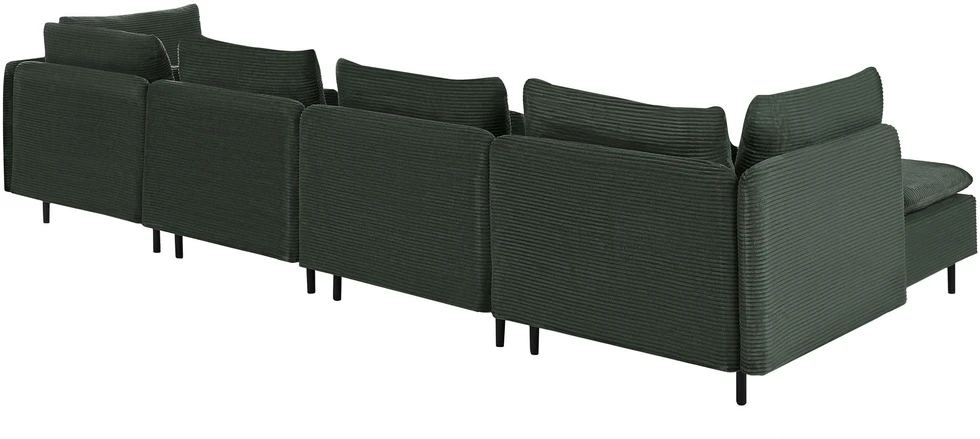 Beliani Modulinė U formos sofa 4 asmenims EGERIS tamsiai žalia velvetas