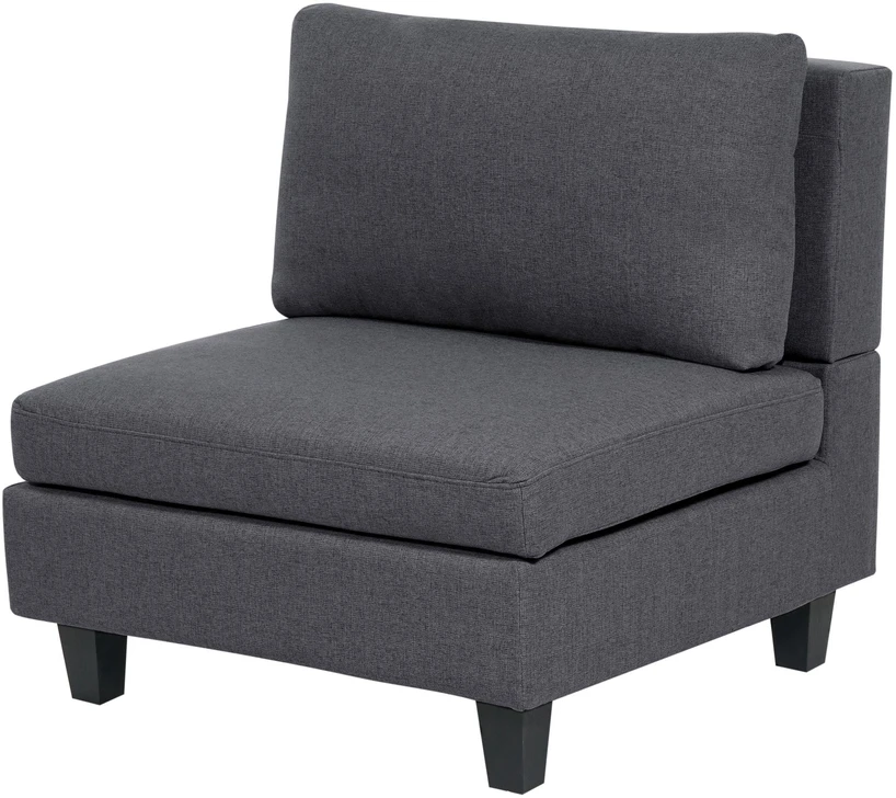 Beliani Modulinė U formos sofa 5 asmenims UNSTAD tamsiai pilka su otomane