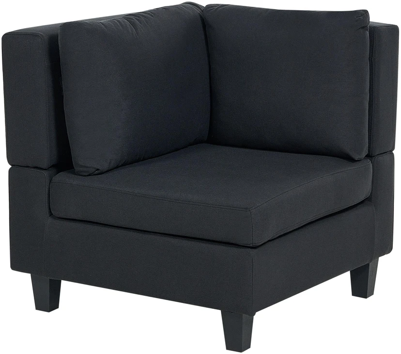 Beliani Modulinė U formos sofa 5 asmenims UNSTAD Juoda
