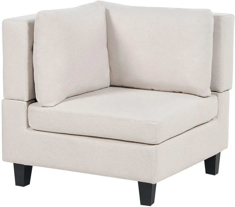 Beliani Modulinė U formos sofa 5 asmenims UNSTAD šviesiai smėlio spalvos su otomane