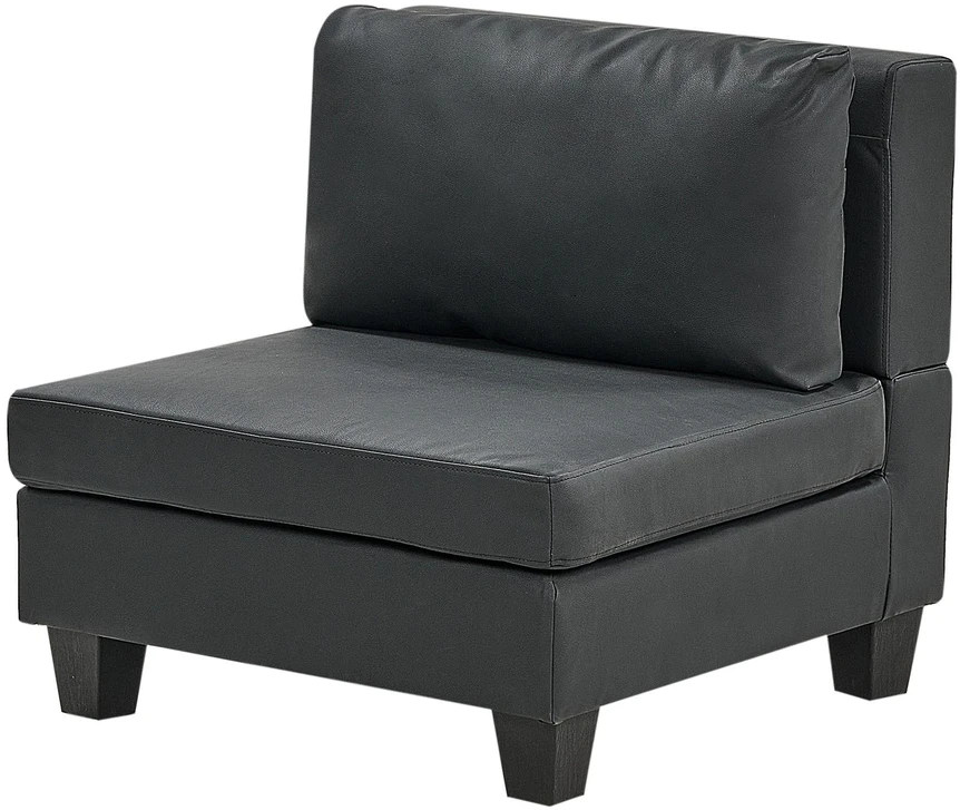 Beliani Modulinė U formos sofa 5 asmenims UNSTAD juodos spalvos dirbtinė oda