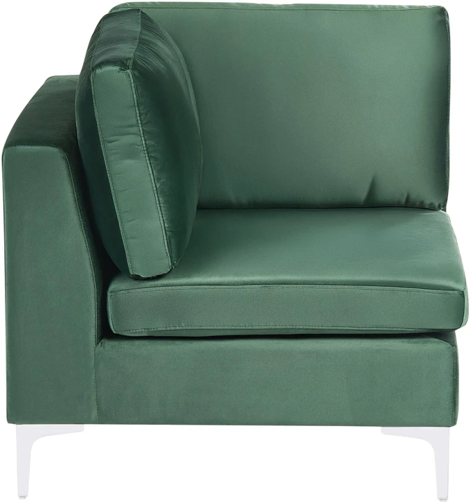 Beliani Modulinė U formos sofa 6 asmenims EVJA žalias veliūras