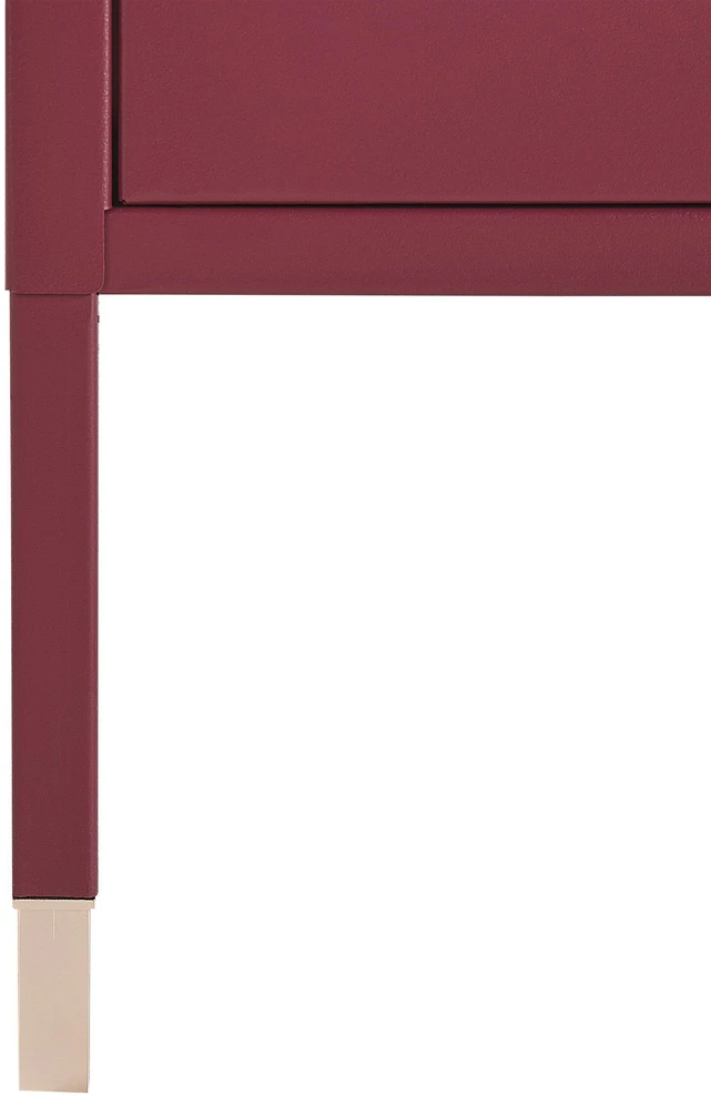 Beliani Naktinis staliukas OSSETT metalinis bordo spalvos