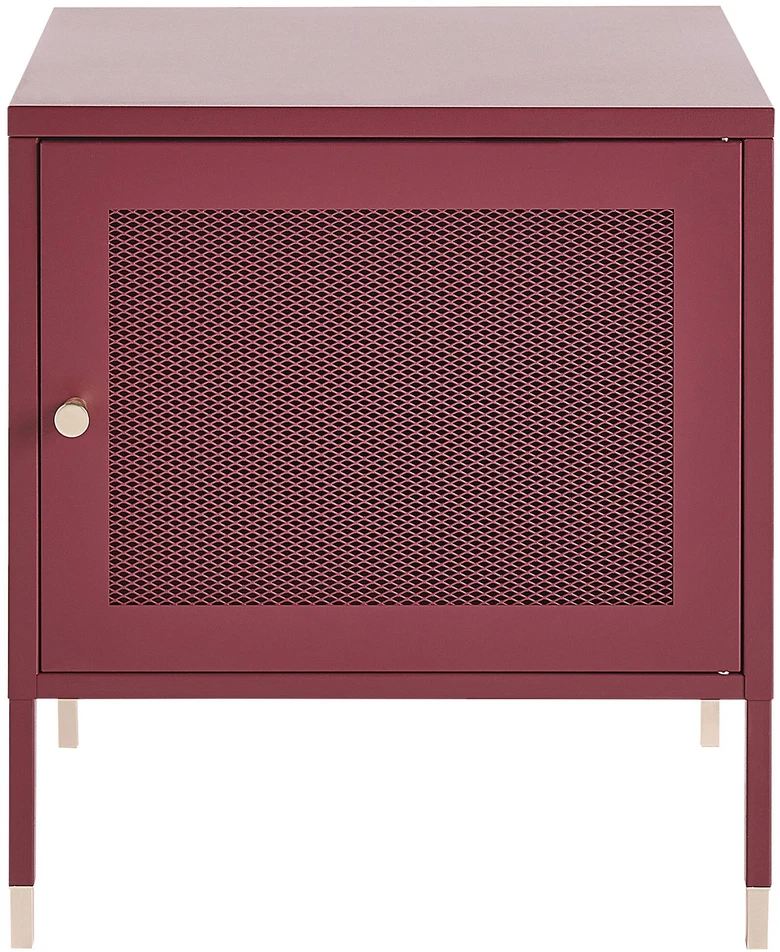 Beliani Naktinis staliukas OSSETT metalinis bordo spalvos