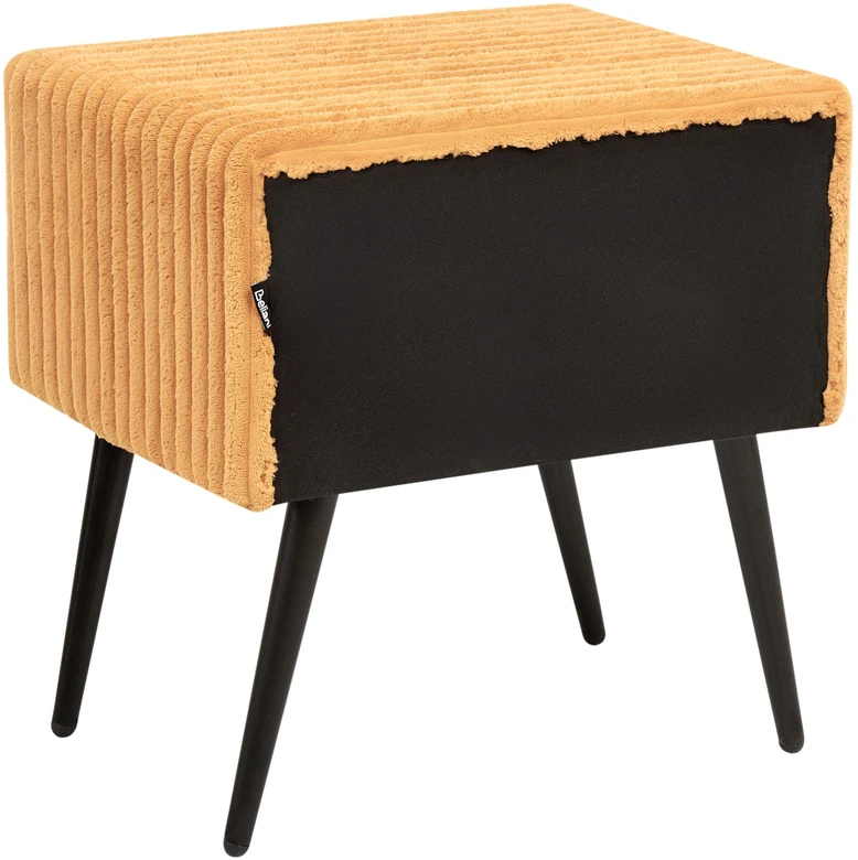 Beliani Naktinis staliukas su 1 stalčiumi FLAYAT, oranžinis velvetas