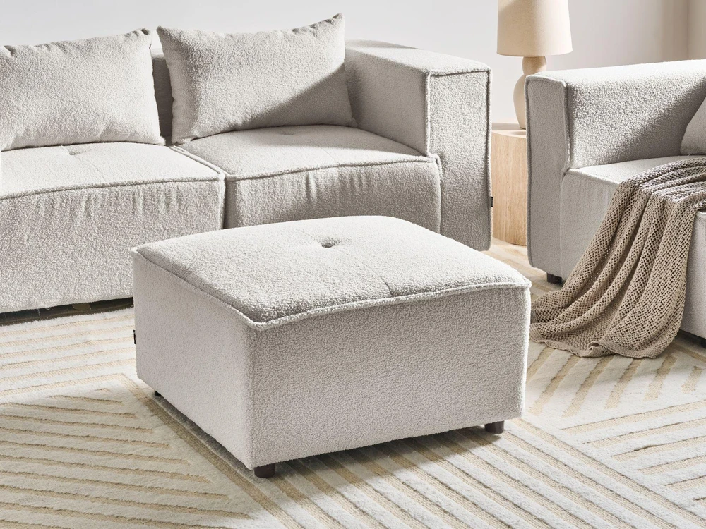 Sofa Beliani Otomana AXEBO Boucle nebalintos baltos spalvos