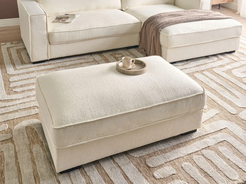 Beliani Otomana RENDERS Boucle, spalva: balta/juoda